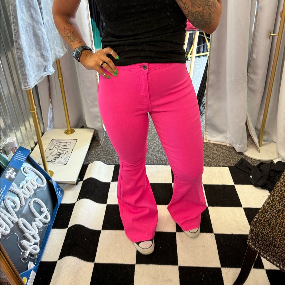 Neon Pink Bell Bottoms